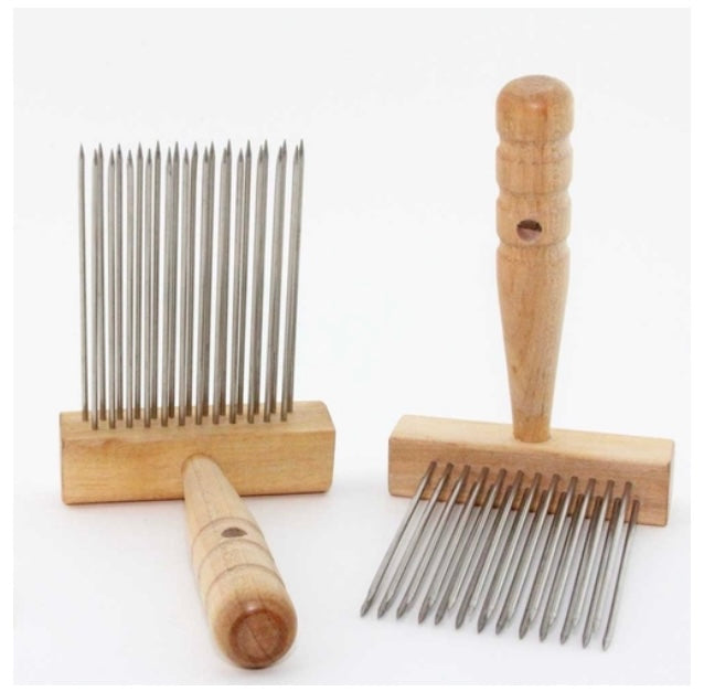 Acorn Fine Double Row Wool Combs