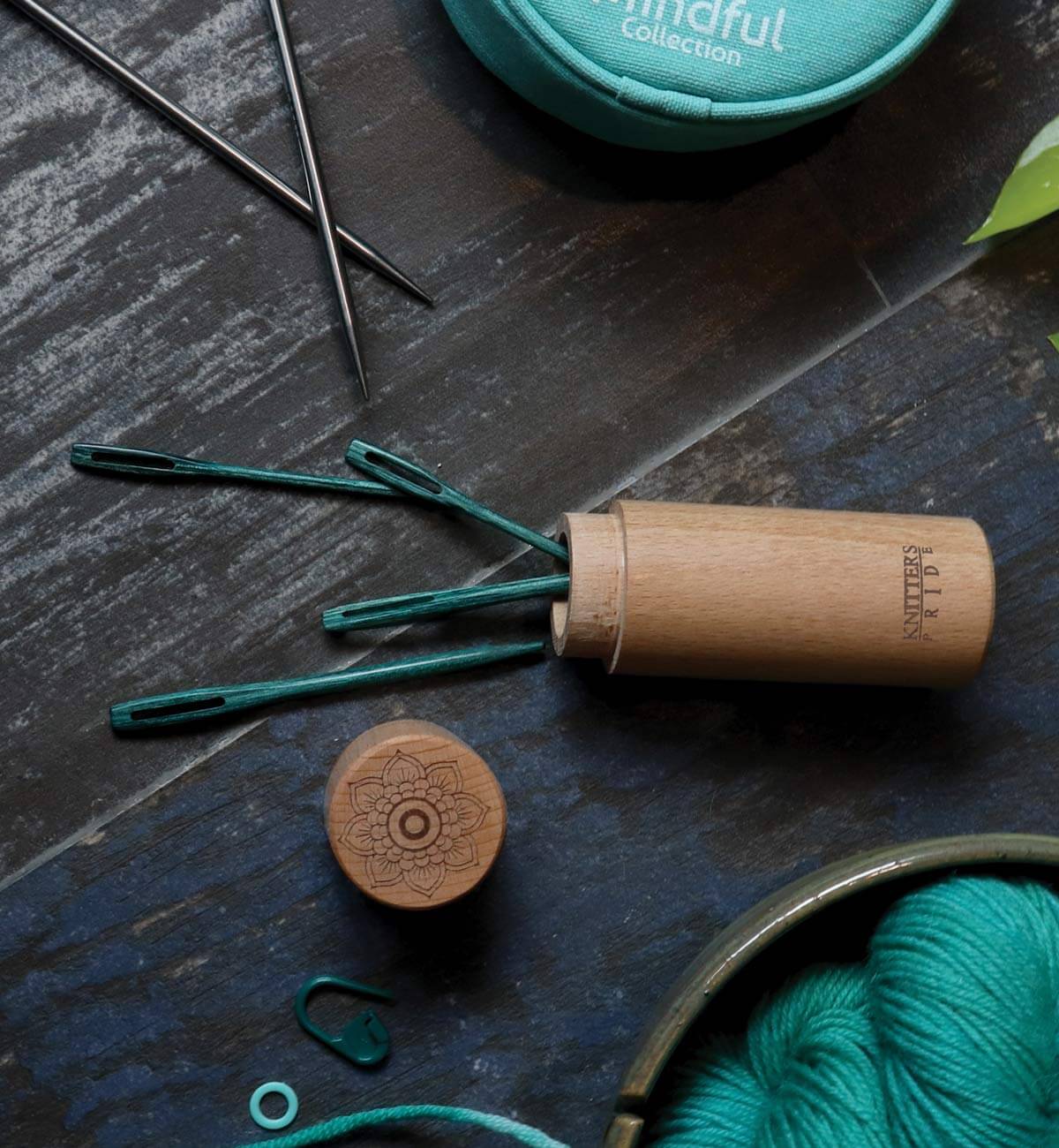 Mindful Collection - Teal Wooden Darning Needles